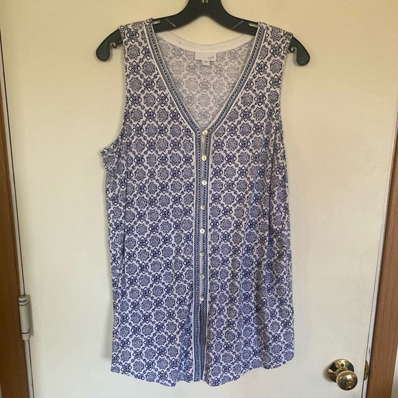 J. Jill women’s button down front tunic sleeveless top medium - Picture 1 of 8